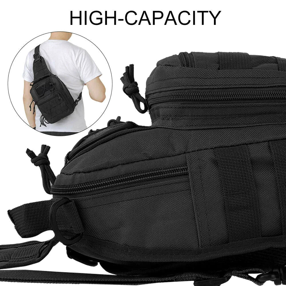 Mens Backpack Tactical Sling Shoulder Bag Molle Travel Chest Pack Outdoor Hiking